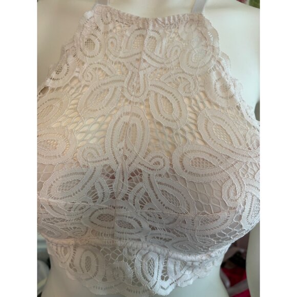 Victorias Secret Pink Lace Push-Up Halter Bralette In Light Pink Size L - Picture 10 of 14